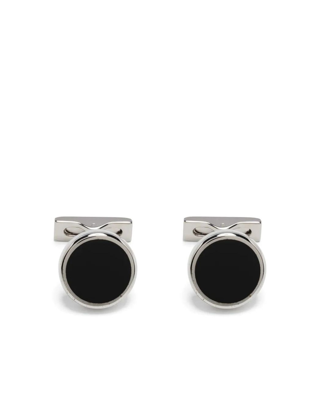 S T Dupont Black Round-Cut Cufflinks for men