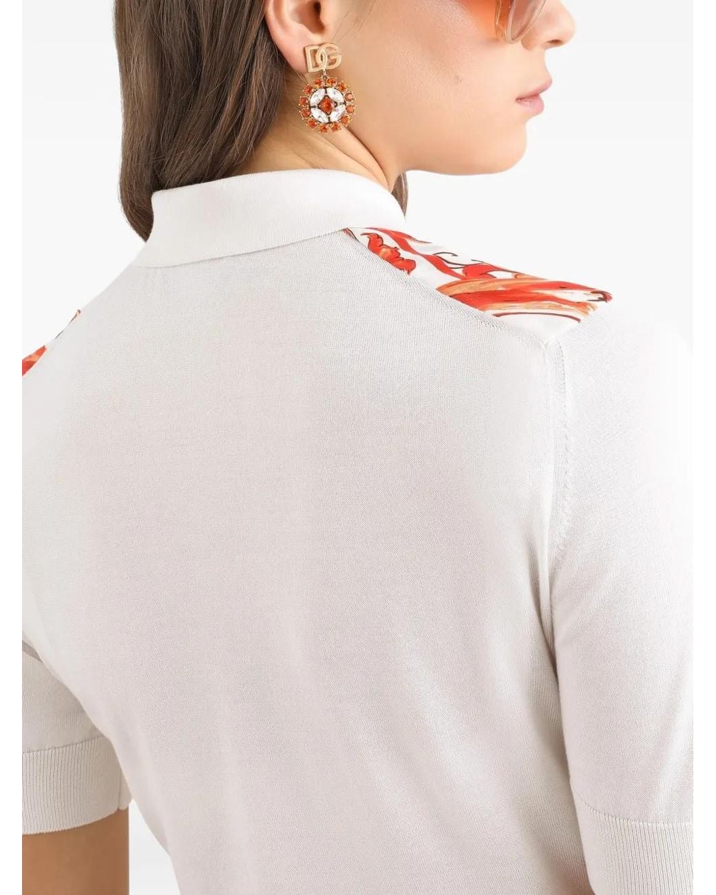 Dolce & Gabbana Red Majolica-Print Silk Pullover