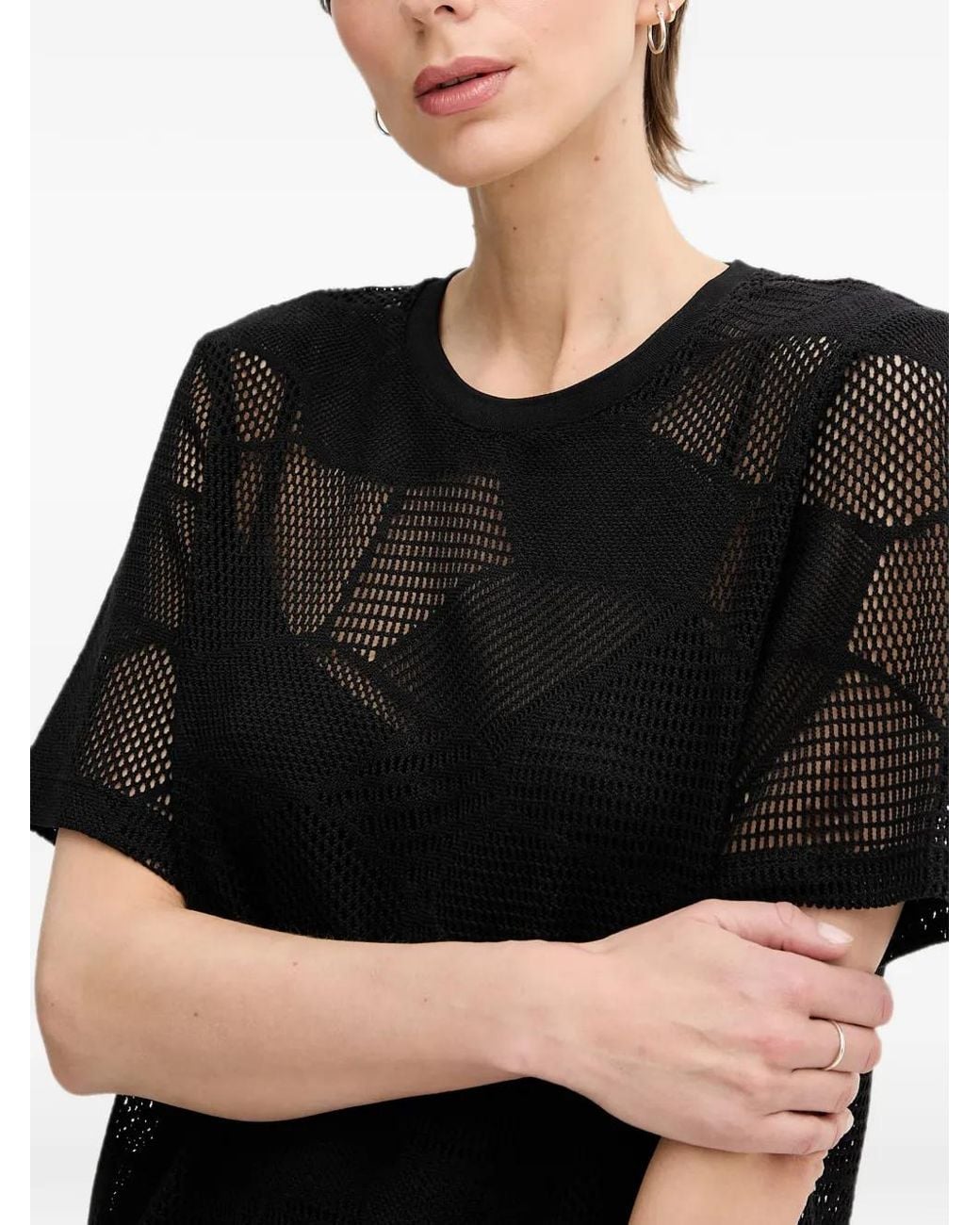 DKNY Black Short-Sleeve Blouse
