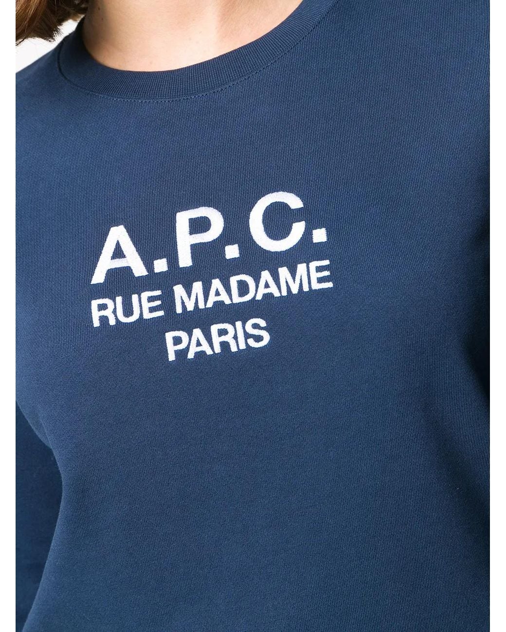 A.P.C. Blue Tina Logo-Embroidered Sweatshirt