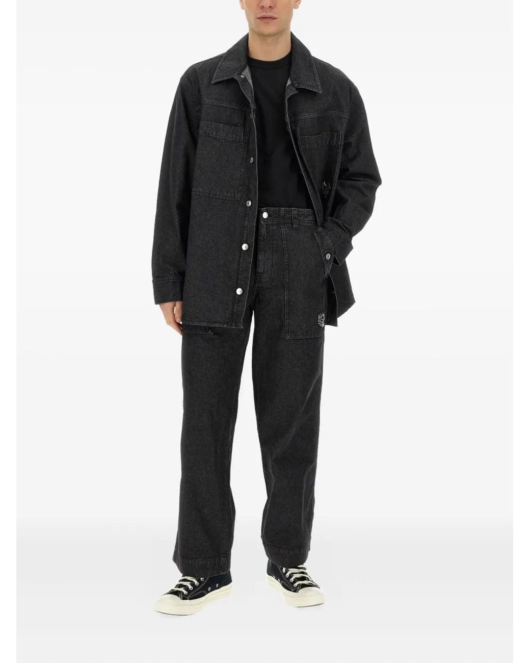 Maison Kitsuné Black Buttoned Pocket Jeans for men