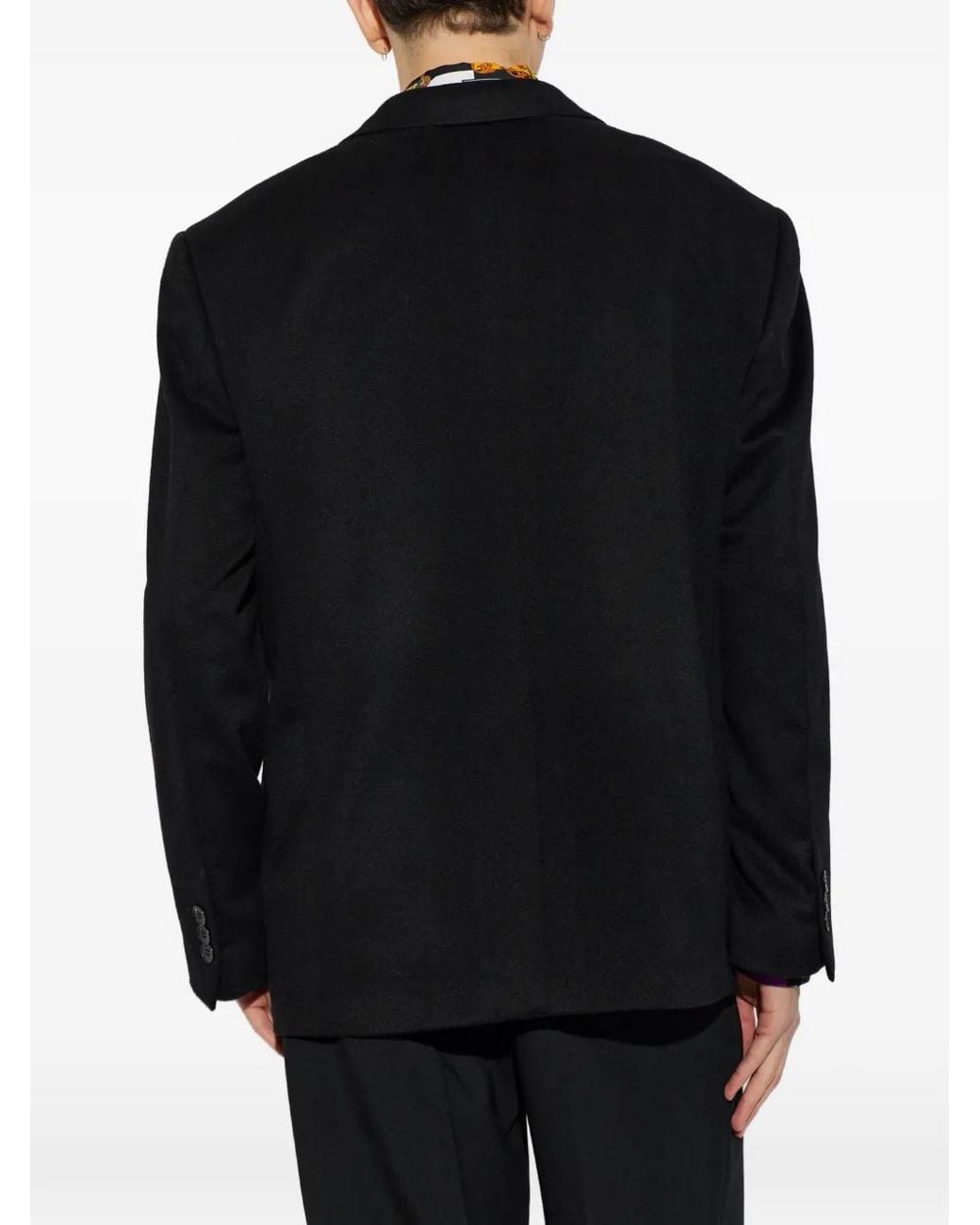 Versace Black Medusa-Plaque Single-Breasted Blazer for men
