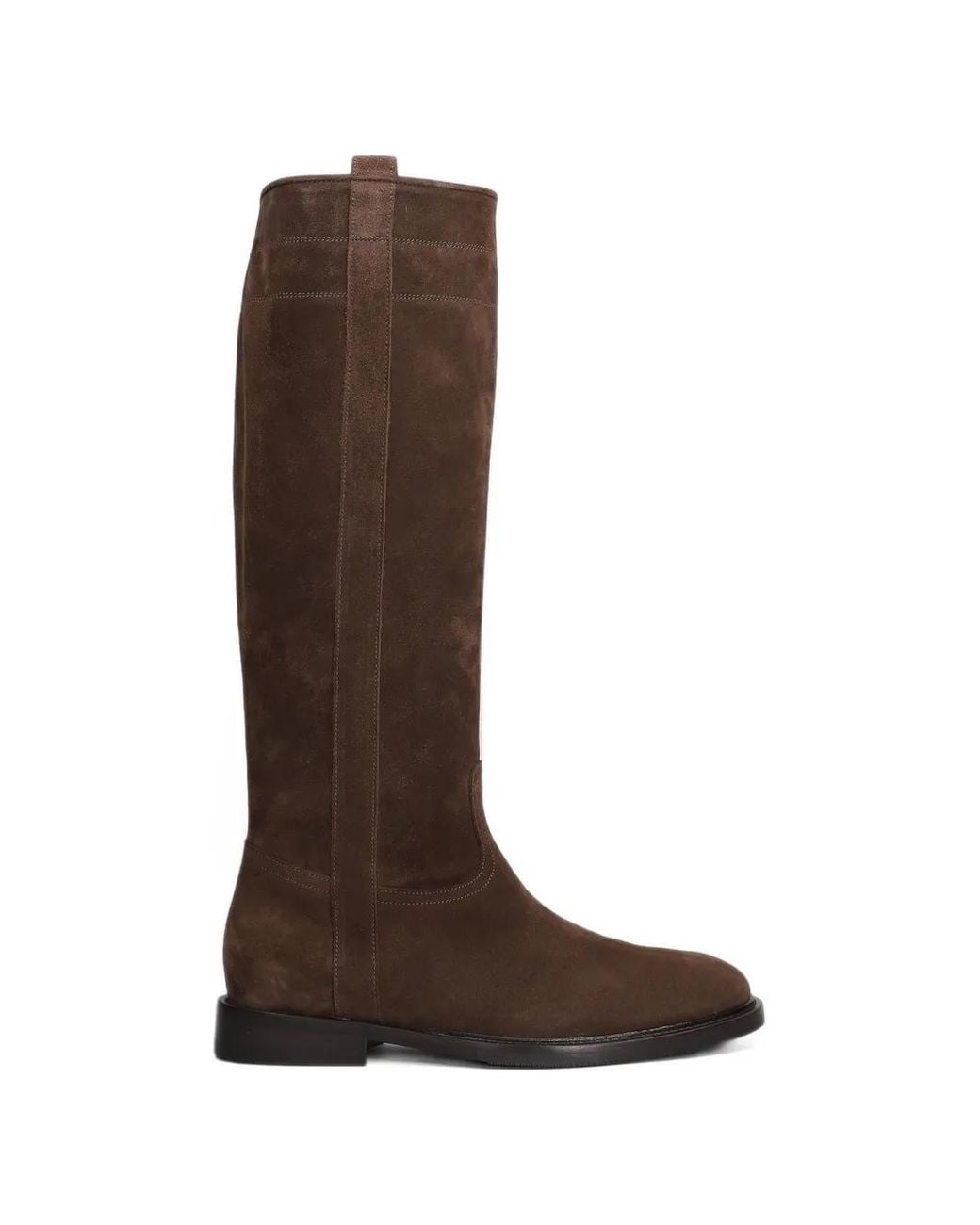 Anna F. Brown Suede Knee-High Boots