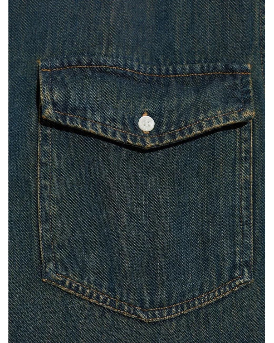 Samsøe & Samsøe Blue Chest-Pocket Denim Shirt