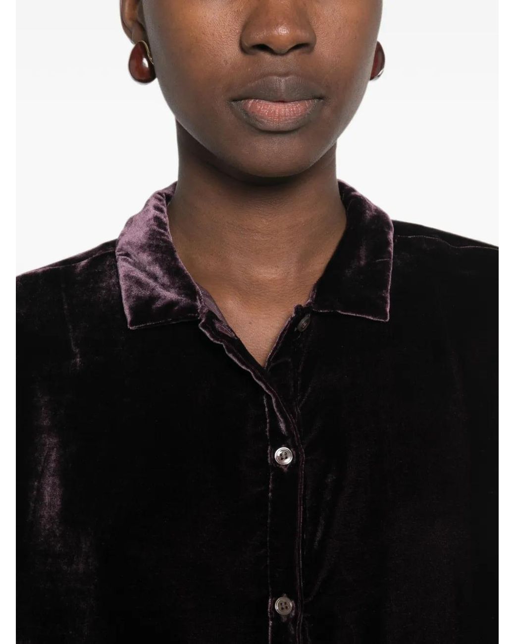 Whyci Black Velvet Long-Sleeve Shirt