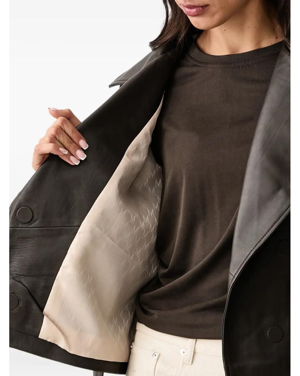 Mos Mosh Black Lasco Belted Leather Jacket