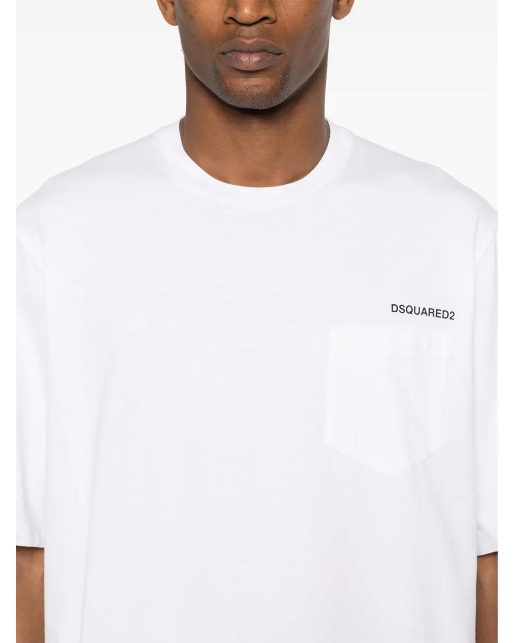 DSquared² White Logo-Print Cotton T-Shirt for men