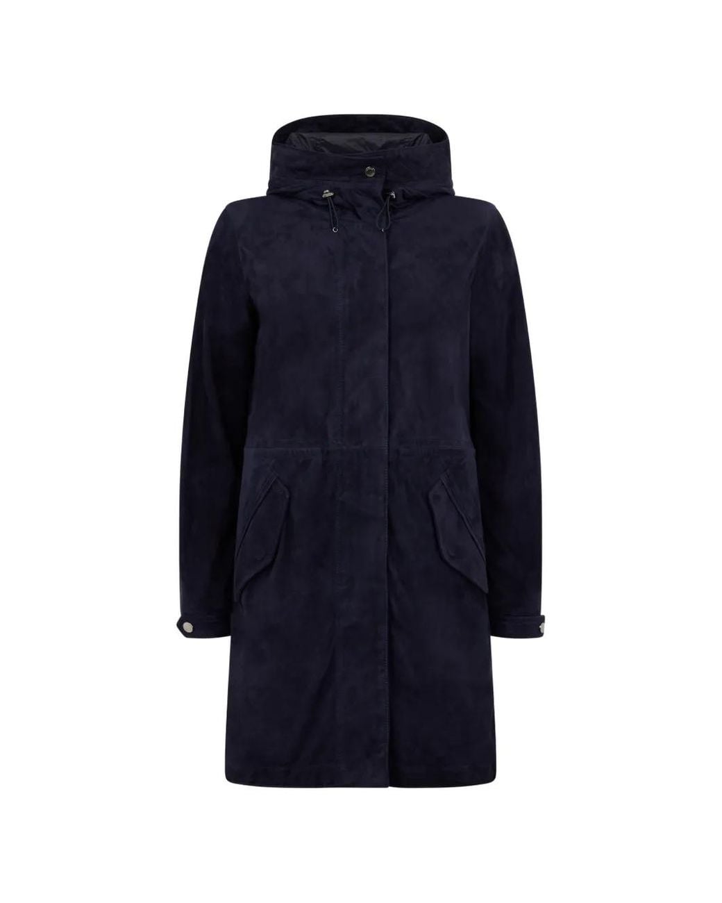 Moorer Blue Antibes Button-Collar Parka