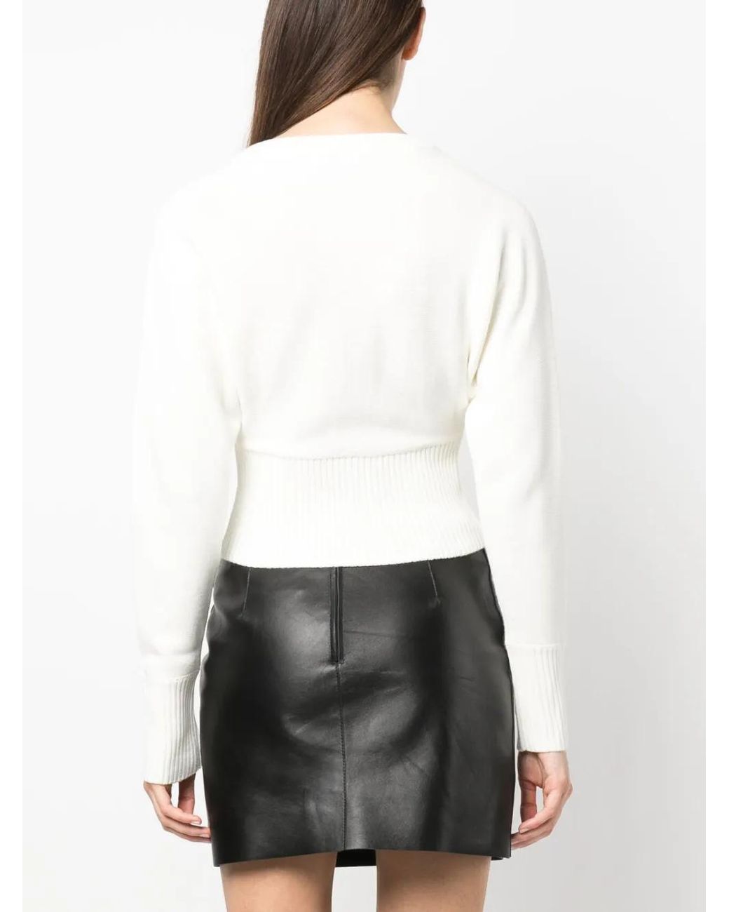 Moschino White Studded-Peace Sign Wool-Blend Jumper