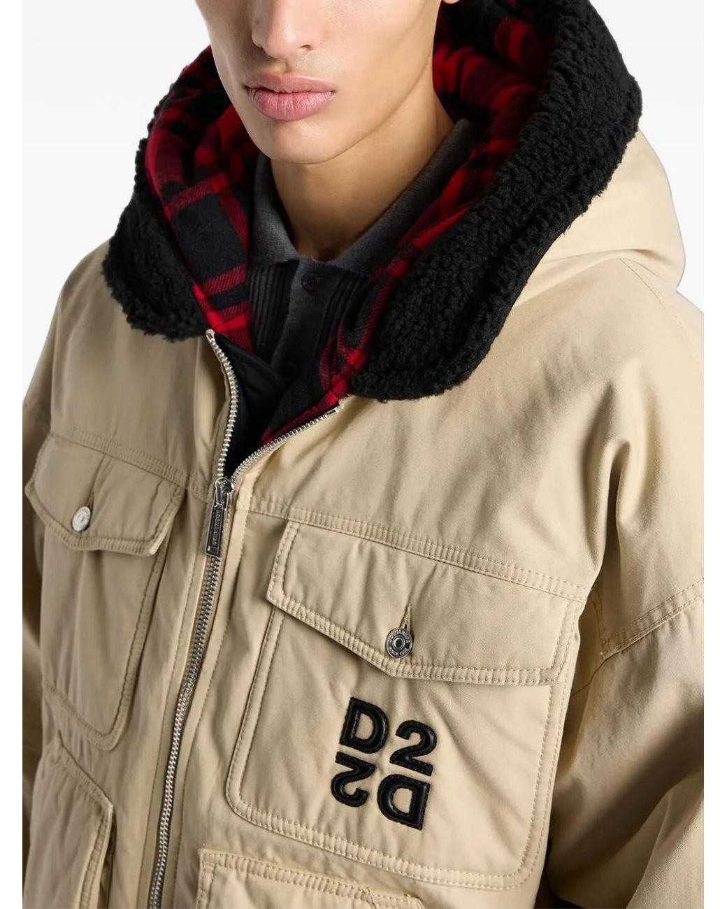 DSquared² Natural Classic Check Carpenter Padded Jacket for men