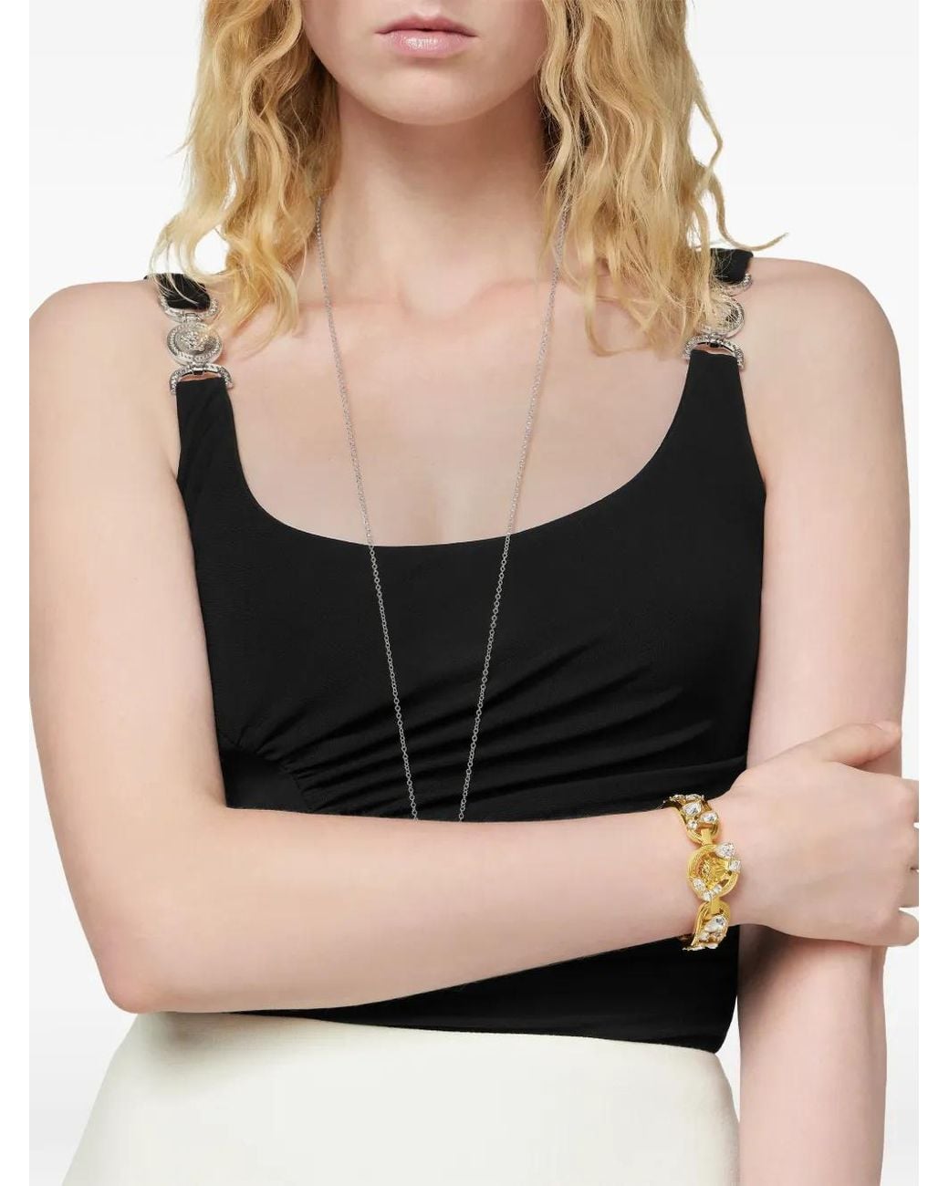 Versace Black Medusa '95 Crystal Cuff Bracelet