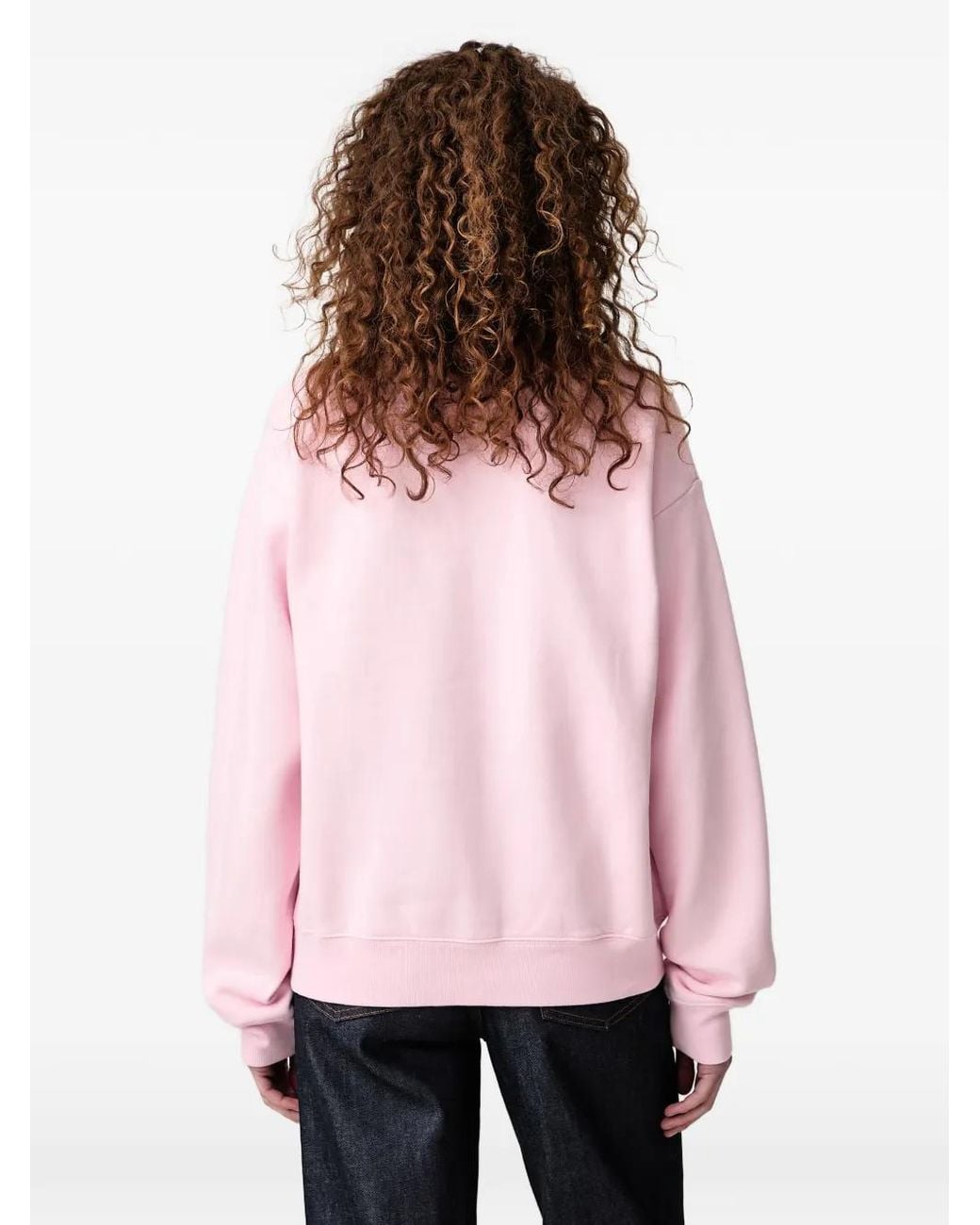 Sporty & Rich Pink J'Adore Logo-Print Sweater