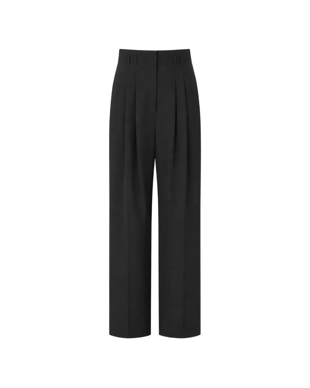 Alberta Ferretti Black Pleated Tailored Trousers