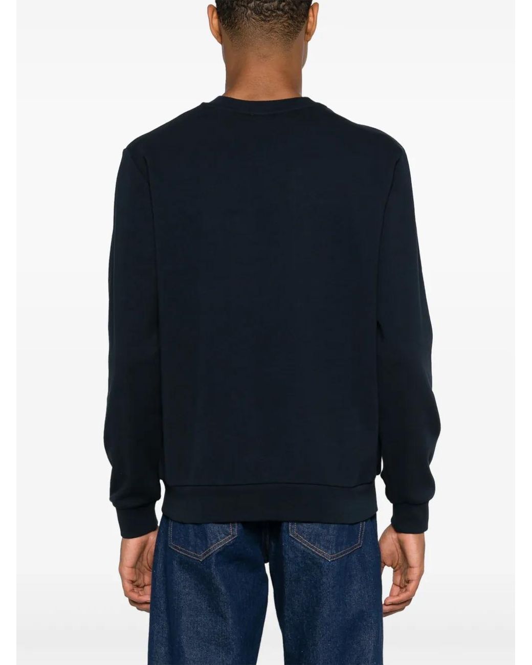 A.P.C. Blue Flocked-Logo Cotton Sweatshirt