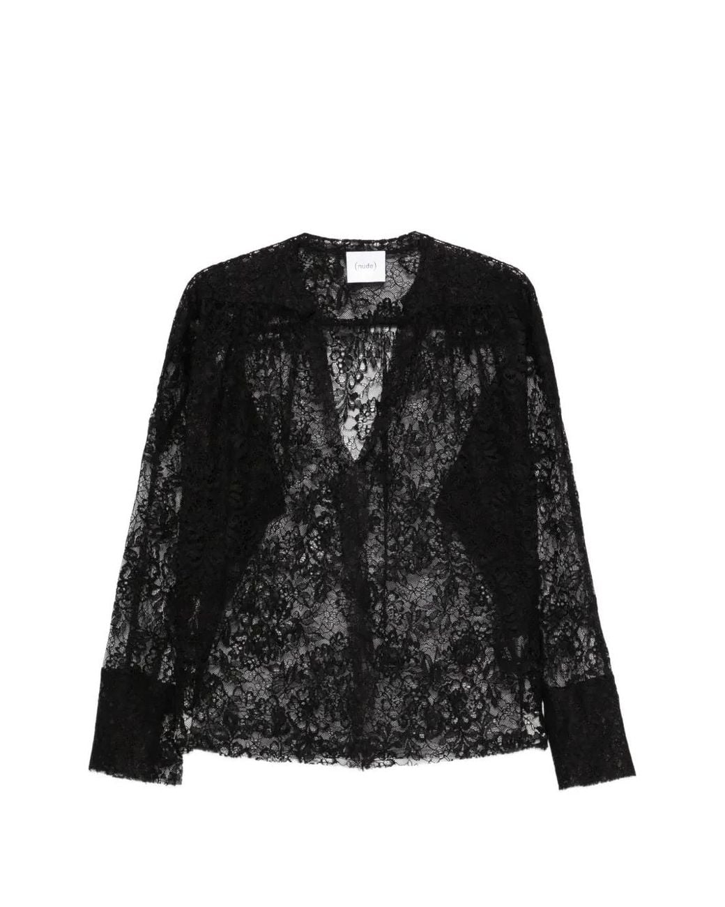 Nude Black Lace Blouse