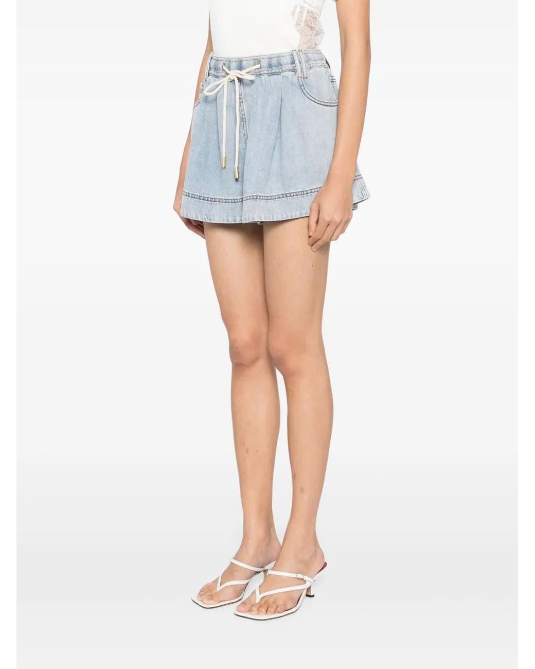 Aje. Aura Denim Shorts in Blue | Lyst