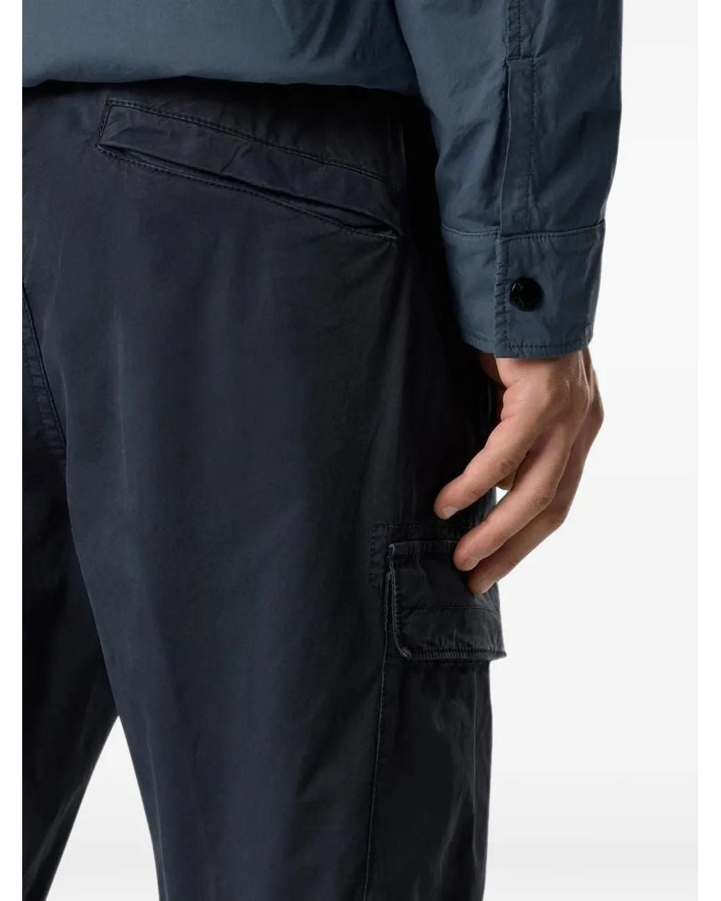 Stone Island Blue 3100031 Stretch Organic-Cotton Twill Trousers for men