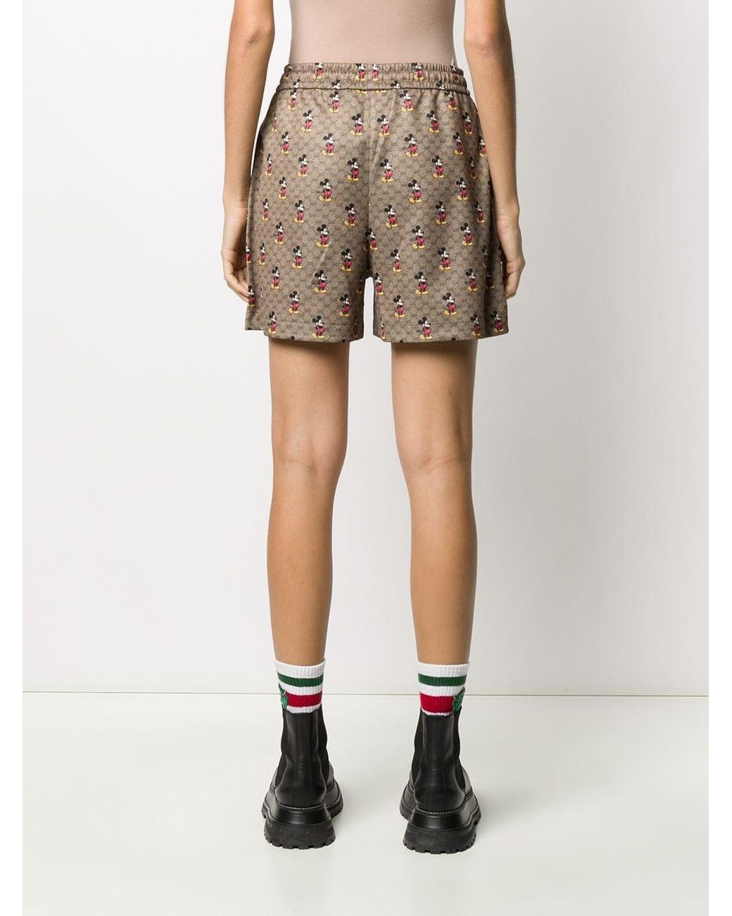 Gucci X Disney Mickey Mouse Print Shorts in Brown | Lyst