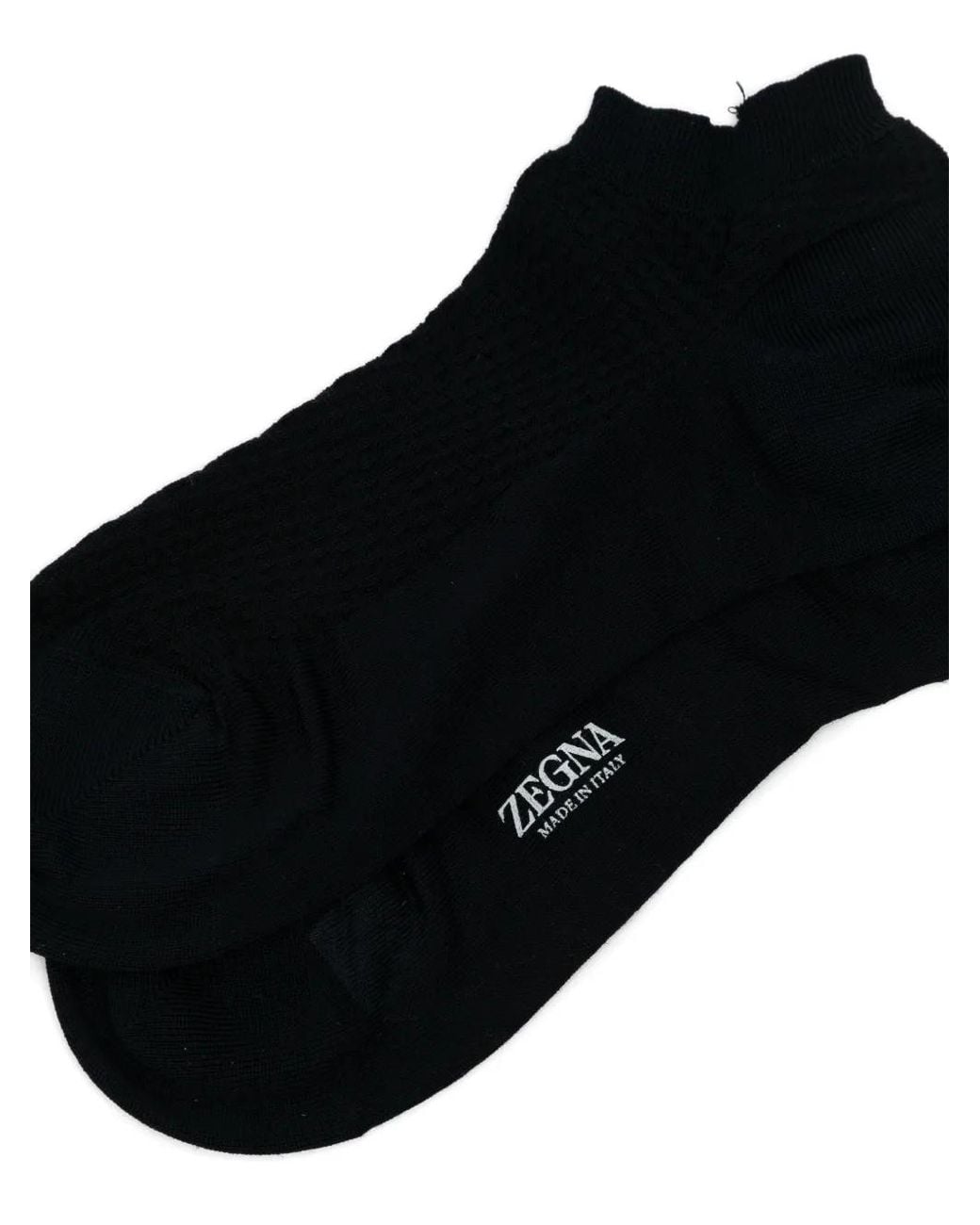 Zegna Black Sleek Dash Socks for men