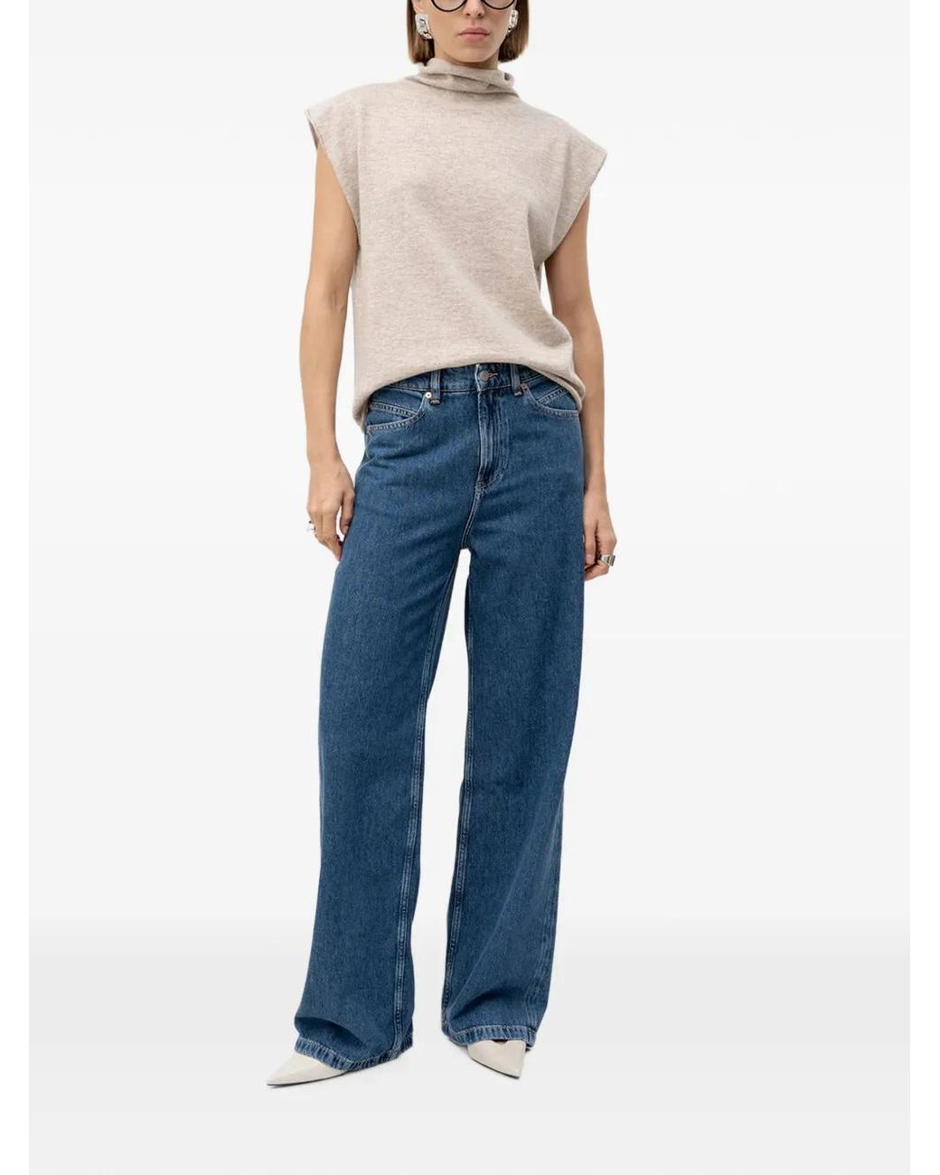 Boss Blue Half-Neck Top