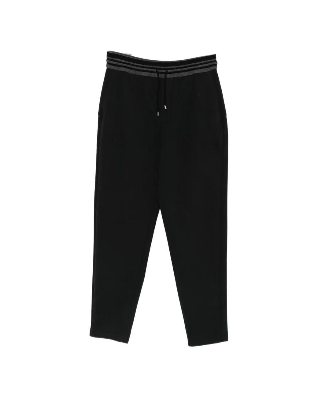 Panicale Black Striped-Waistband Drawstring Track Pants for men