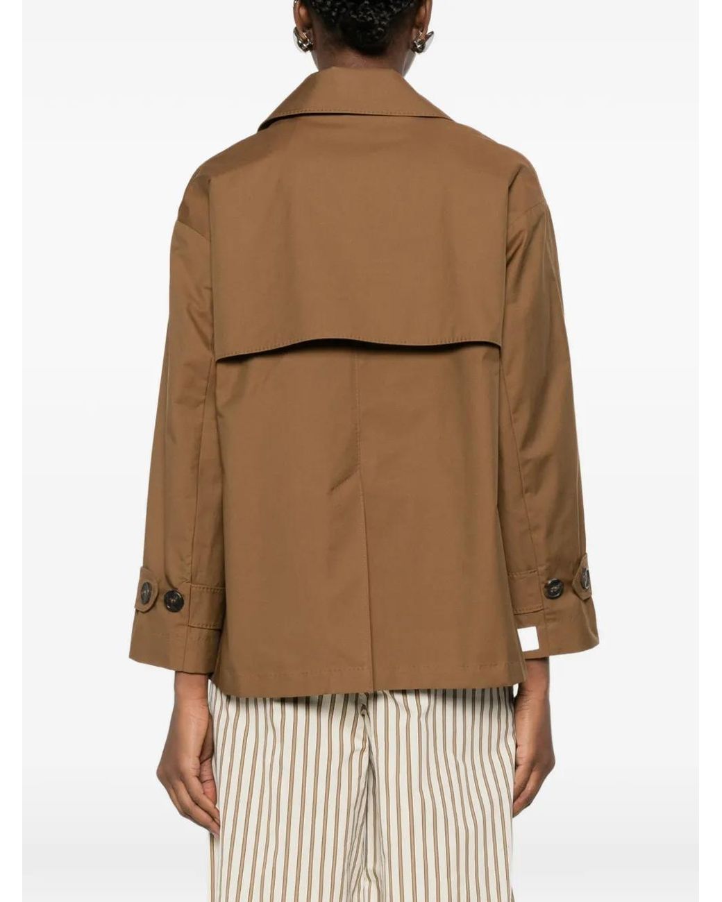 Max Mara Brown Doppelreihige Mtczeno Jacke Mit Taschen