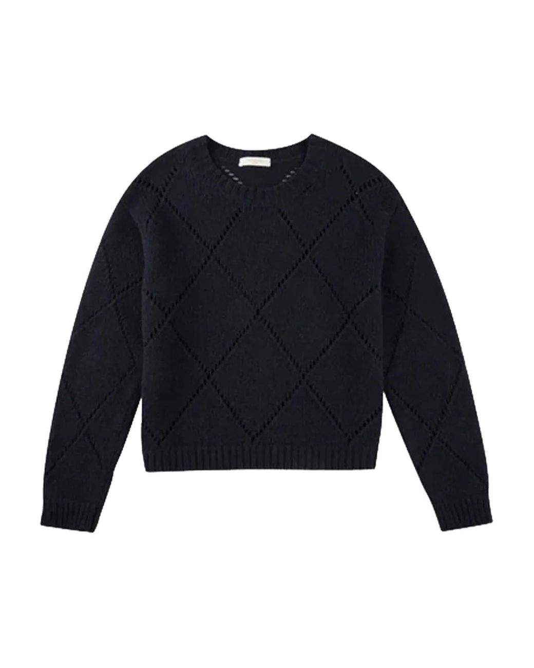 Zanone Blue Pullover Mit Rautenmuster