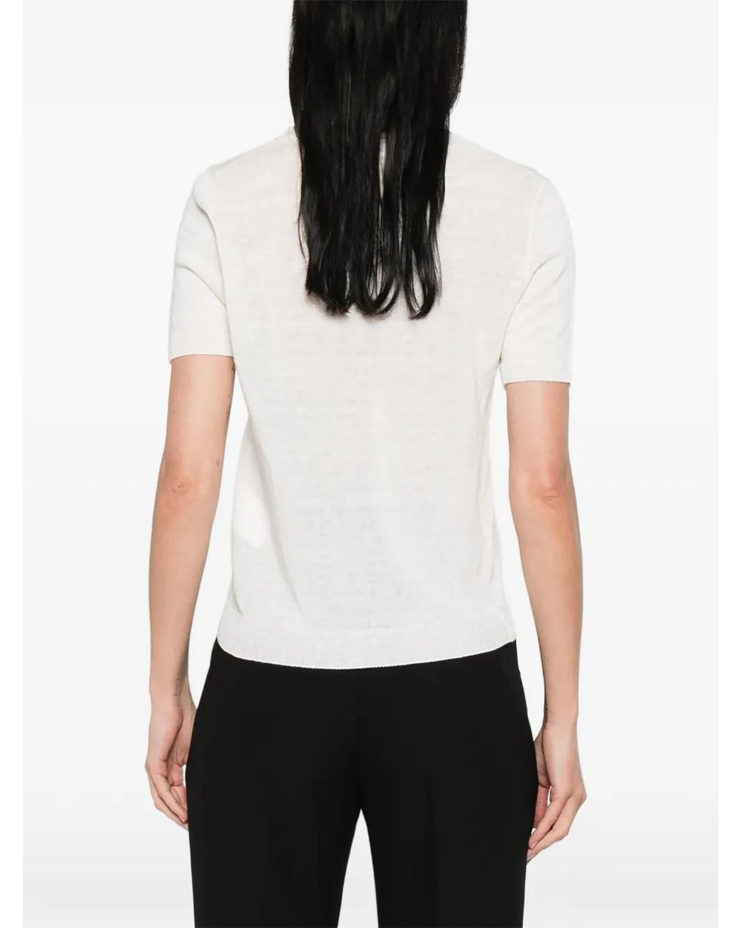 Weekend by Maxmara White Wkdpancone Crew Neck Short-Sleeve Top
