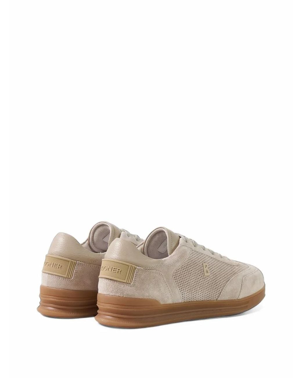 Bogner Natural Parma Perforated Suede Sneakers for men