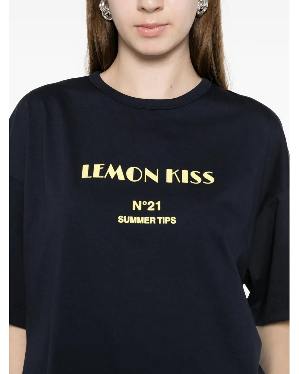 N°21 Blue Short-Sleeve Printed T-Shirt