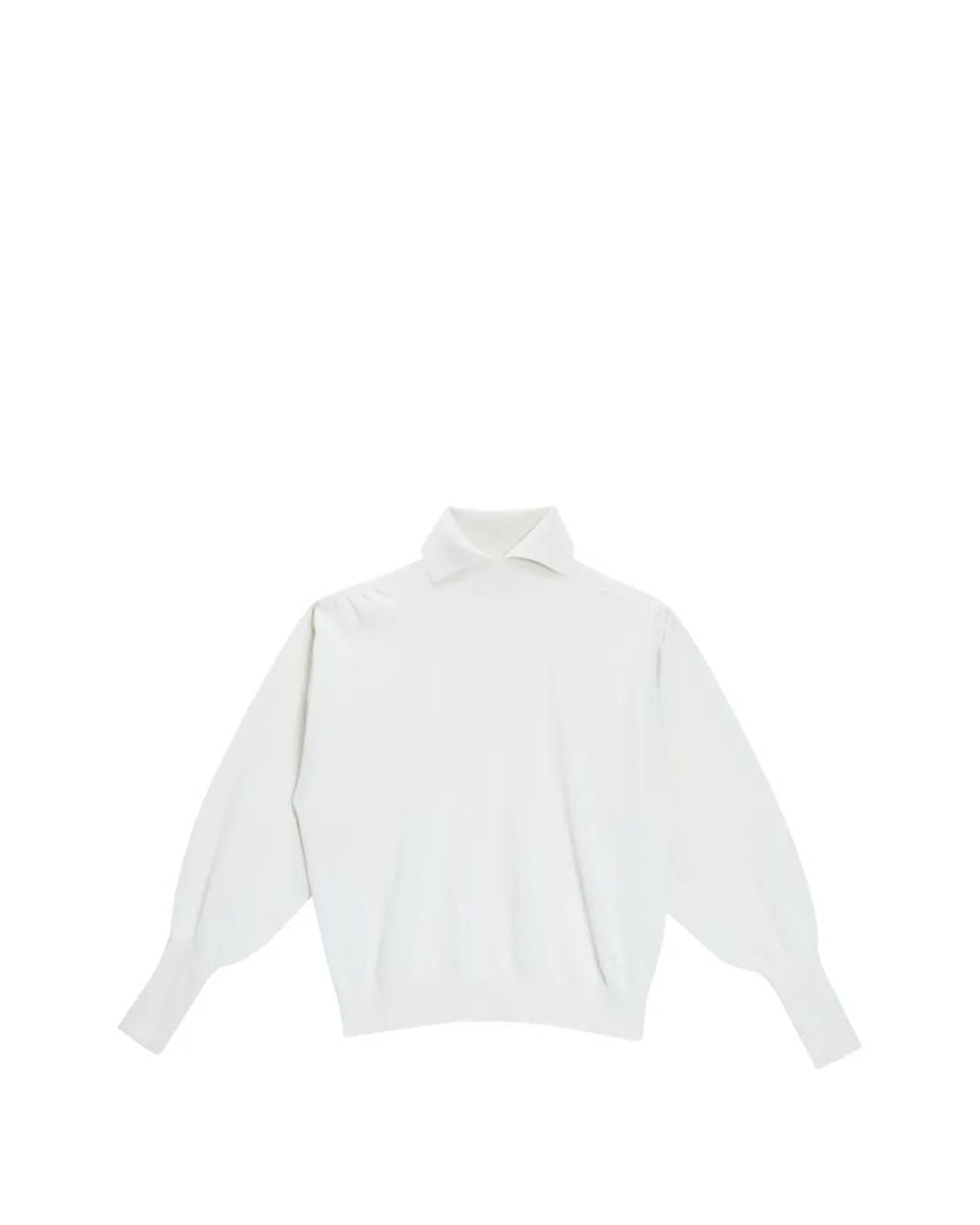 Genny White Collared Cashmere Sweater