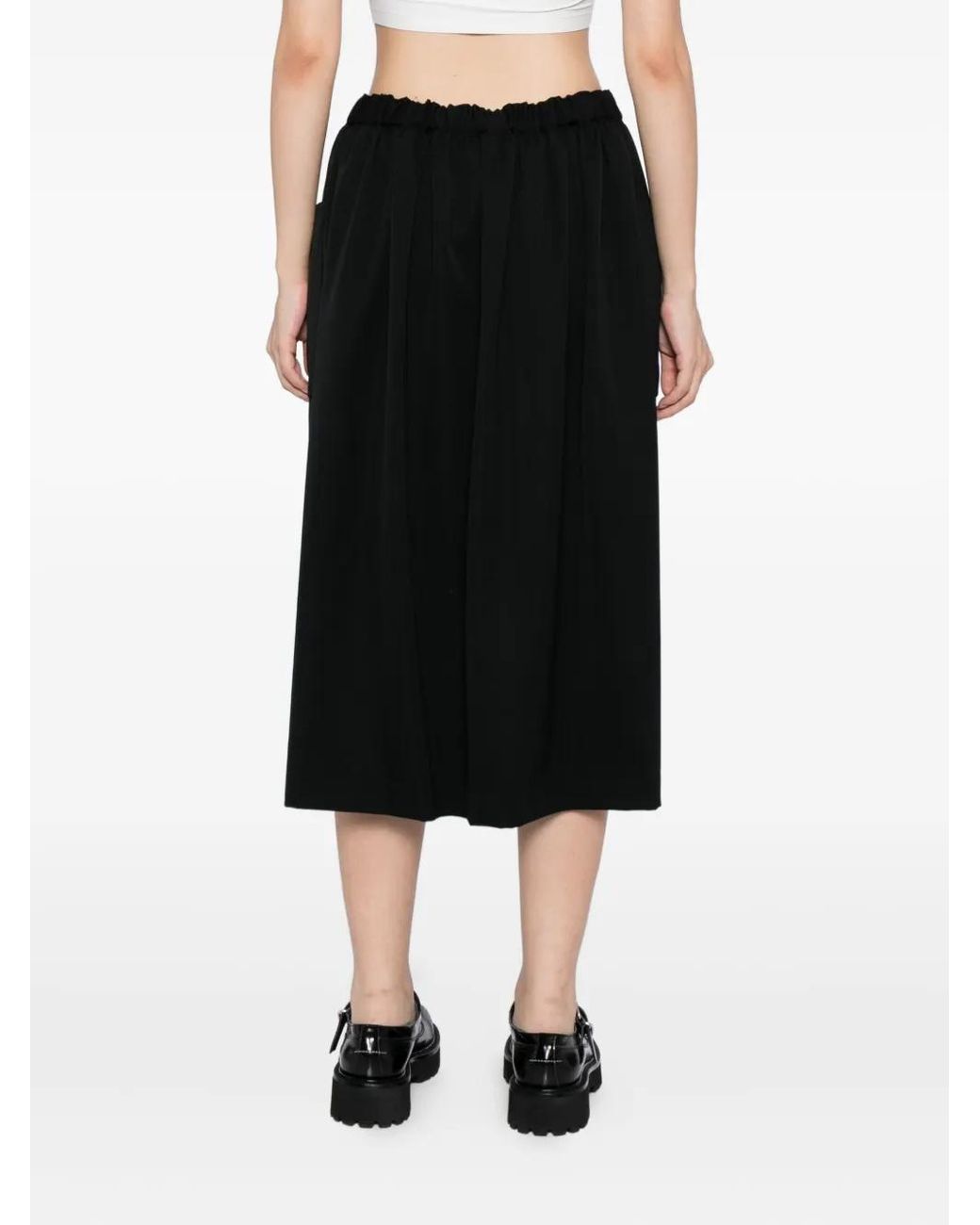 Comme des Garçons Black Wool Midi Skirt