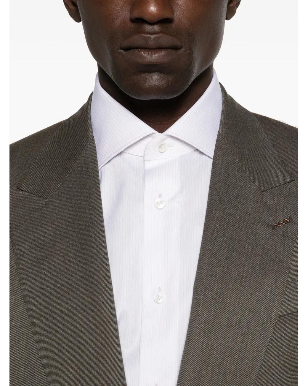 Zegna White Long-Sleeve Spread-Collar Shirt for men