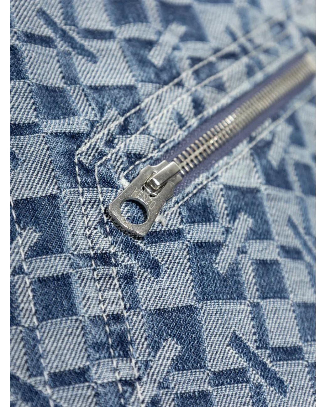 KENZO Blue Monogram-Print Jacket for men