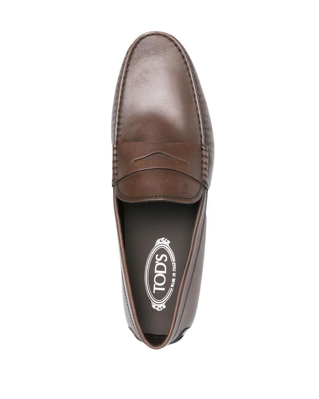 Tod's Gray Embossed-Logo Detail Loafers for men