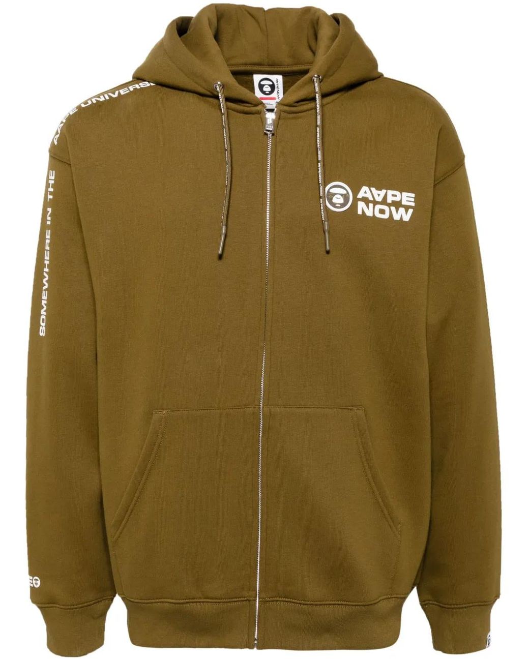 Aape By A Bathing Ape Green Logo Patched Hooded Jacket for men