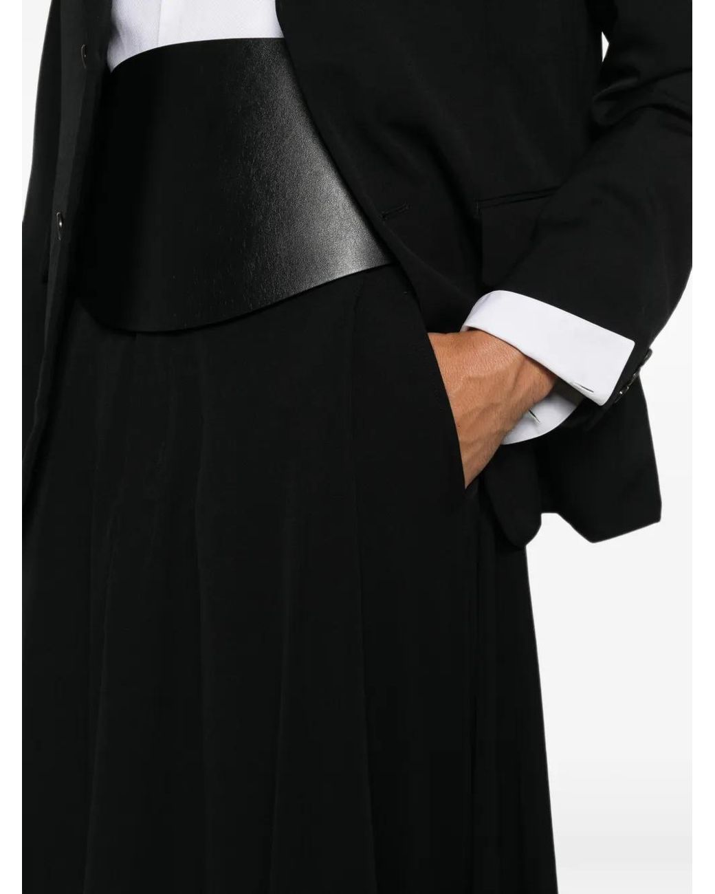 Comme des Garçons Black Layered Wool Trousers for men