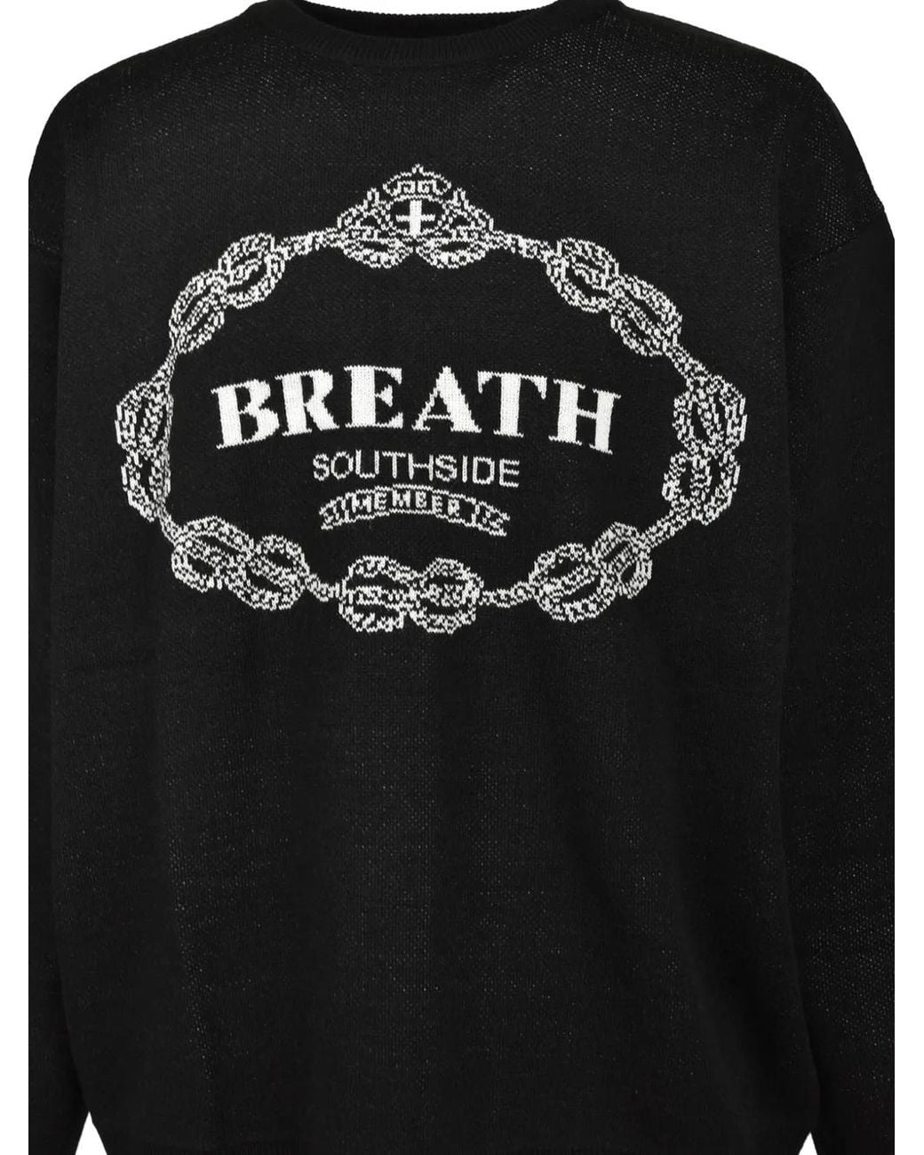 BREATH Black Royal Emblem Crew-Neck Sweater for men