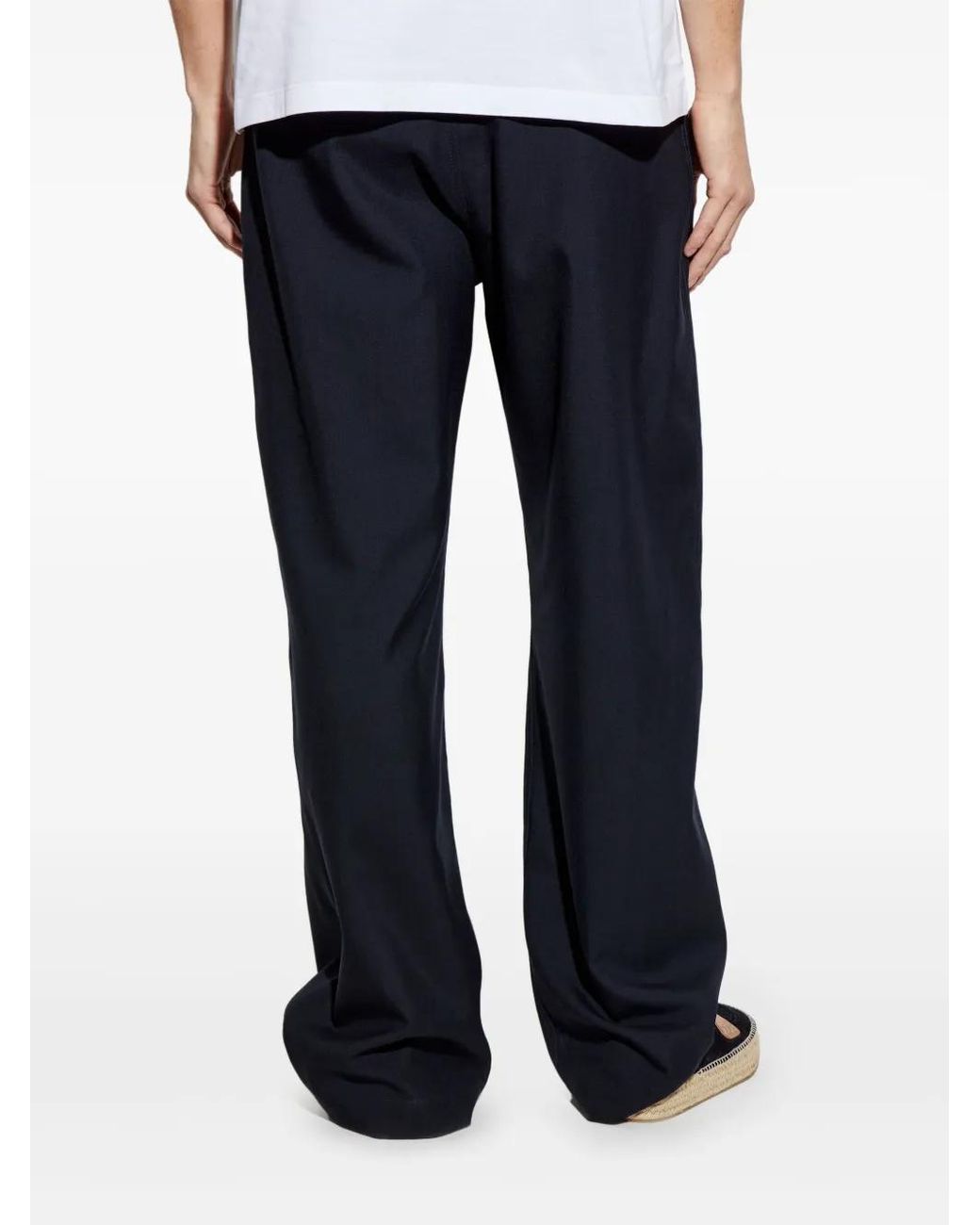 Marni Blue Virgin-Wool Straight-Leg Trousers for men