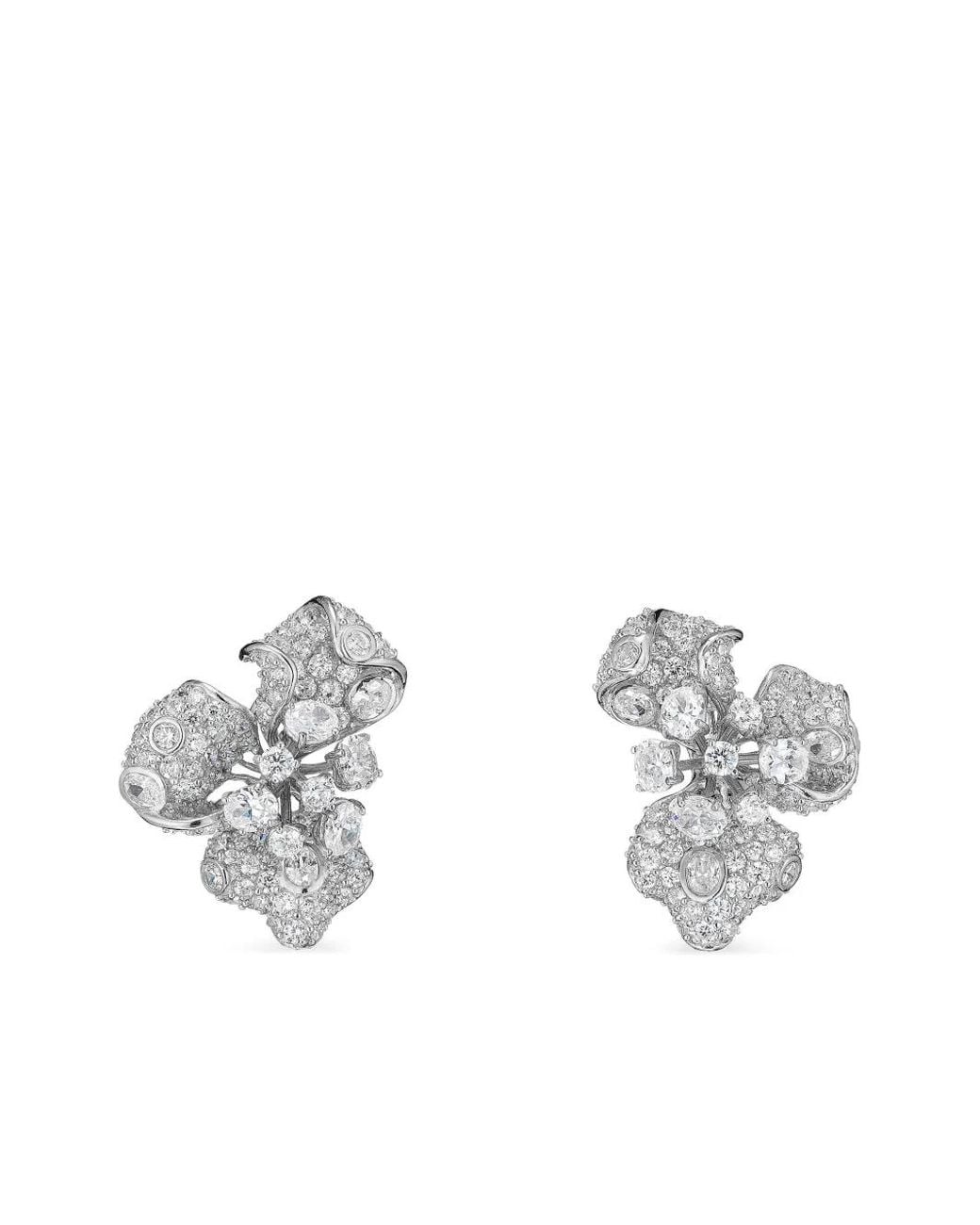 Anabela Chan White Rhodium Vermeil And 14K Orchid Aquamarine And Diamond Earrings