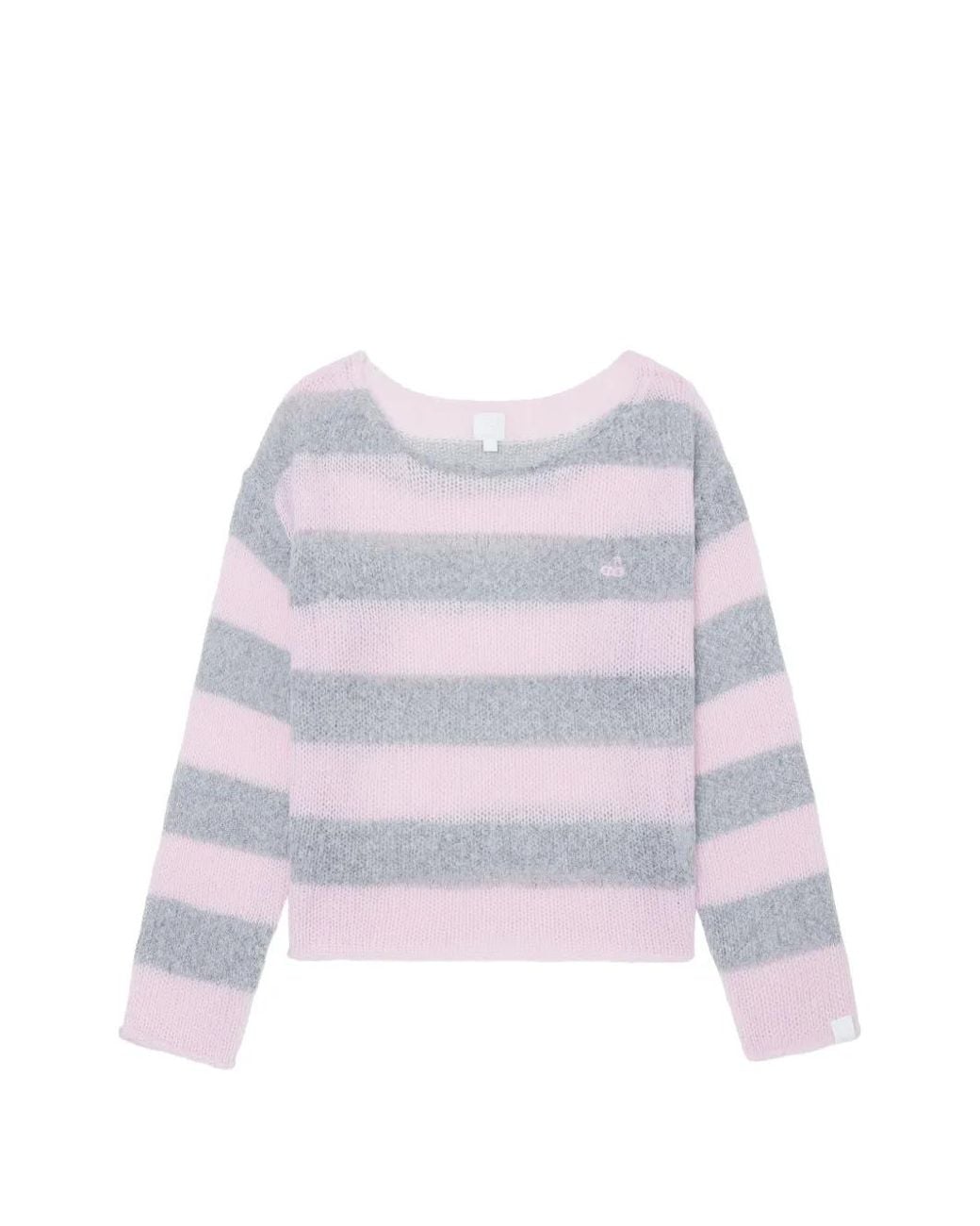 AAPE BY A BATHING AP White Striped Scoop-Neck Sweater