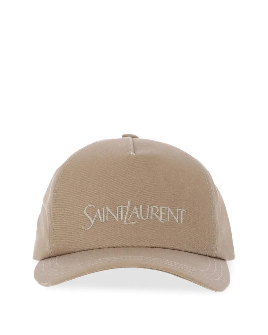 Saint Laurent Natural Logo-Embroidered Baseball Cap