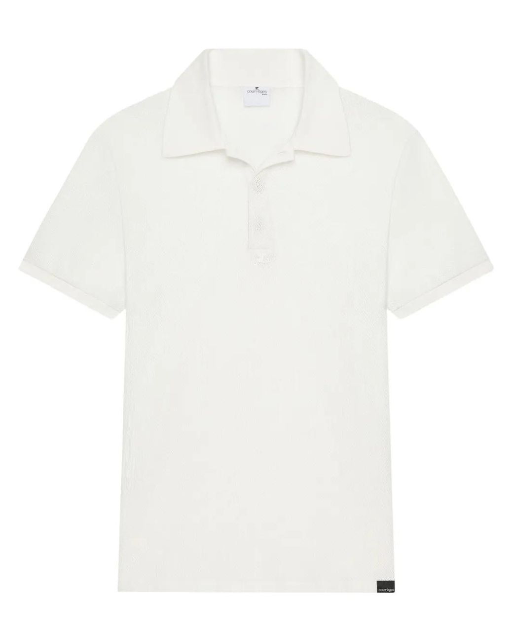 Courreges White Mesh Polo Shirt for men