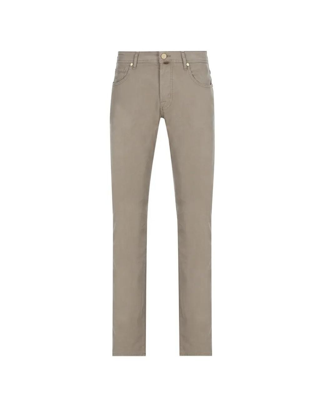 Jacob Cohen Gray Logo-Patch Straight-Leg Trousers for men