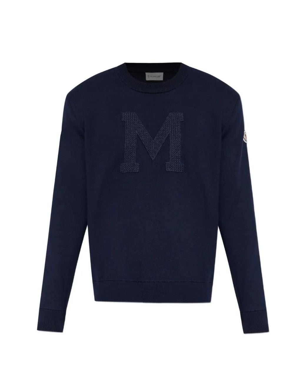 Moncler Blue Logo-Patch Sweatshirt for men