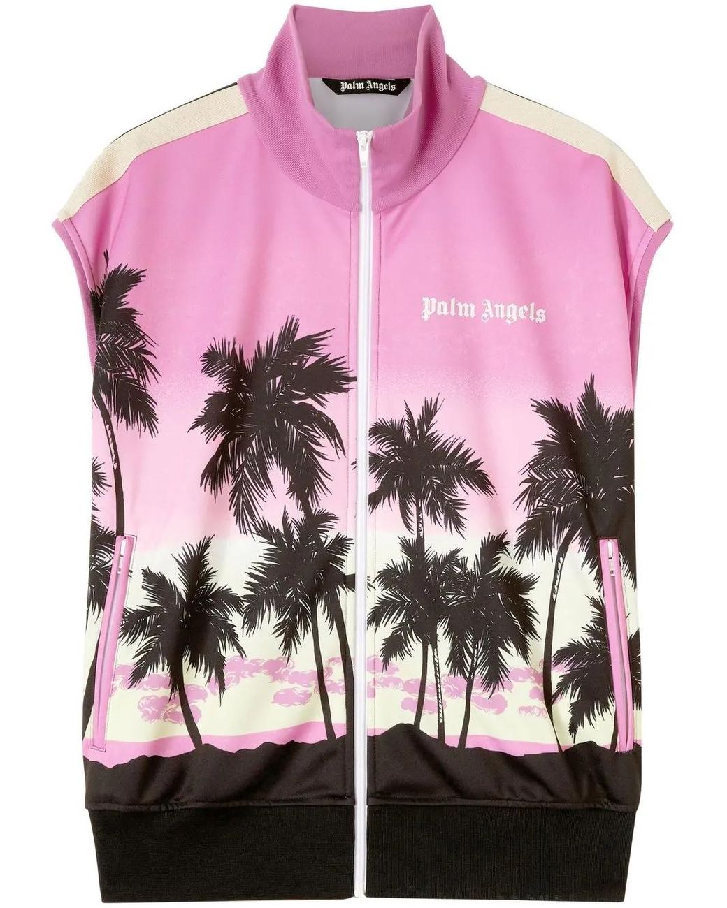 Palm Angels Pink Sunset Track Vest Purple/black for men