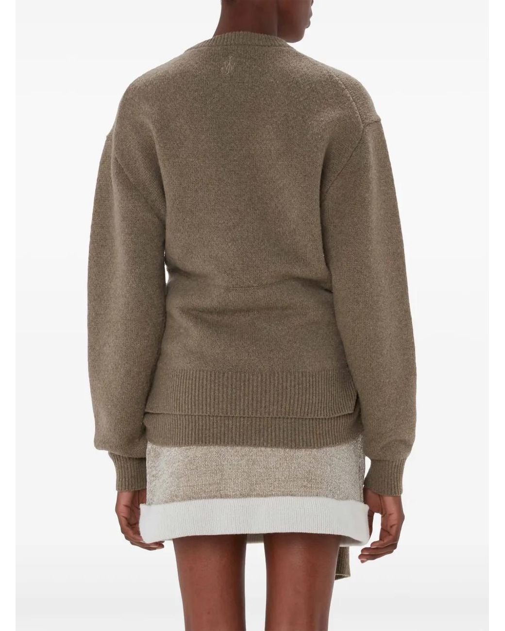 J.W. Anderson Brown Tie-Front Knit Sweater