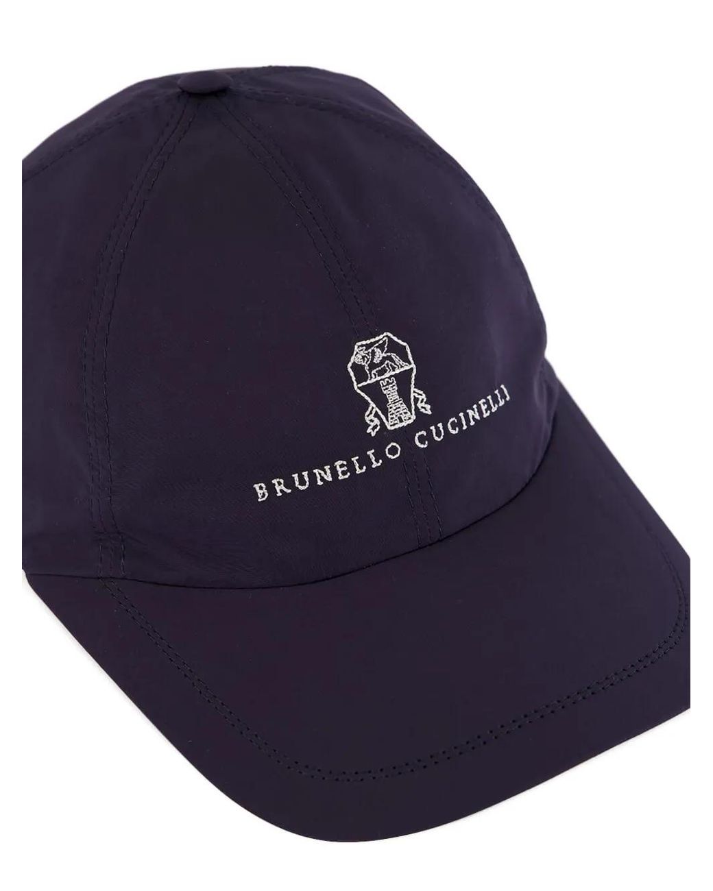 Brunello Cucinelli Blue Logo-print Baseball Cap for men