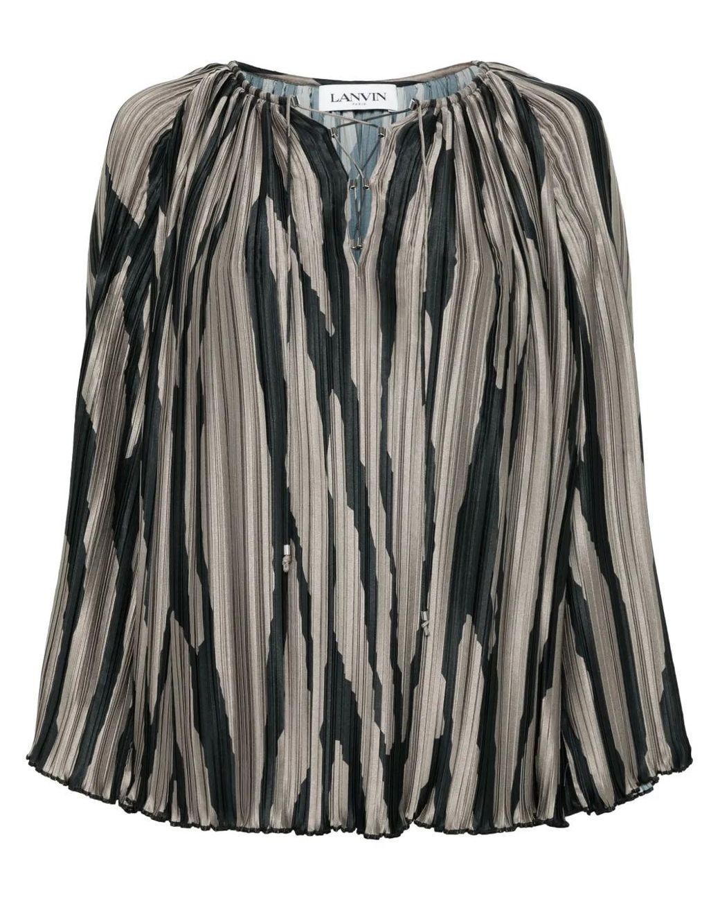 Lanvin Black Abstract-print Blouse