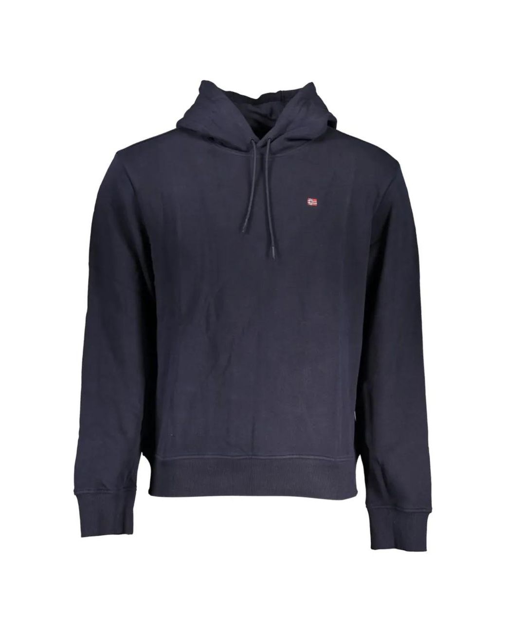 Napapijri Blue Logo-Patch Drawstring Hoodie for men